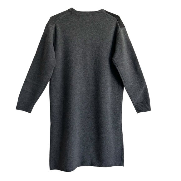 NEW Marimekko Uniqlo Gray Swirl Lambswool Long Sleeve Sweater Dress M - Picture 2 of 7